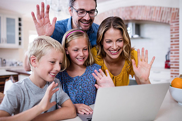 Family Waving Hello